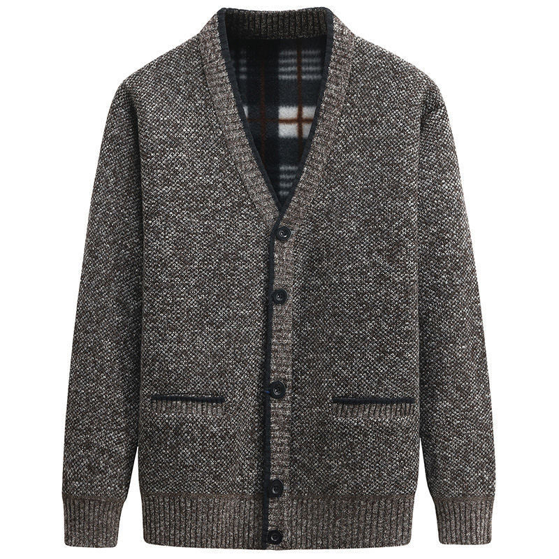 Men's V-neck sweater autumn and winter jacket