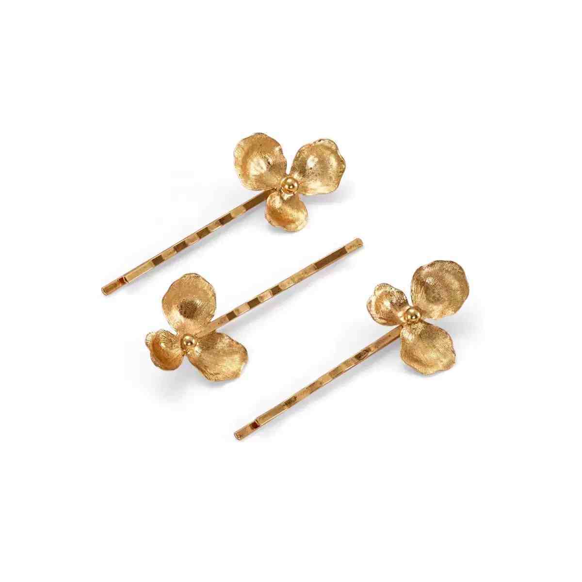 Gold Flower Pearl Barrettes Fashion Bridal Hair Accessories