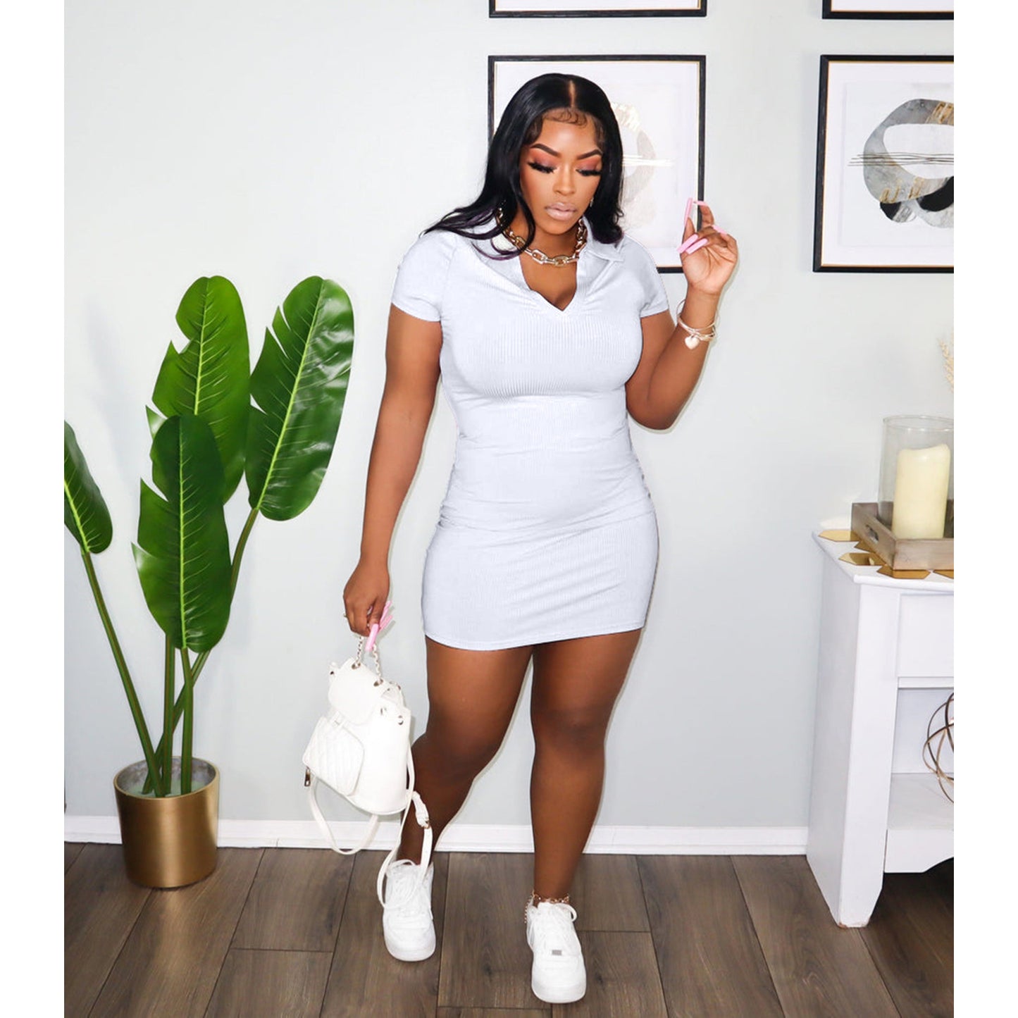 Summer Dress Tight One-step Skirt Rib Women