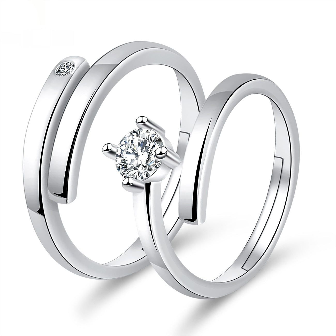 Moissanite Engagement Couple Couple Rings
