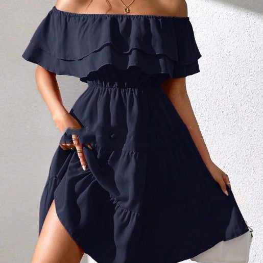 Solid Color Casual Mid-length Dress Spring And Summer All-match
