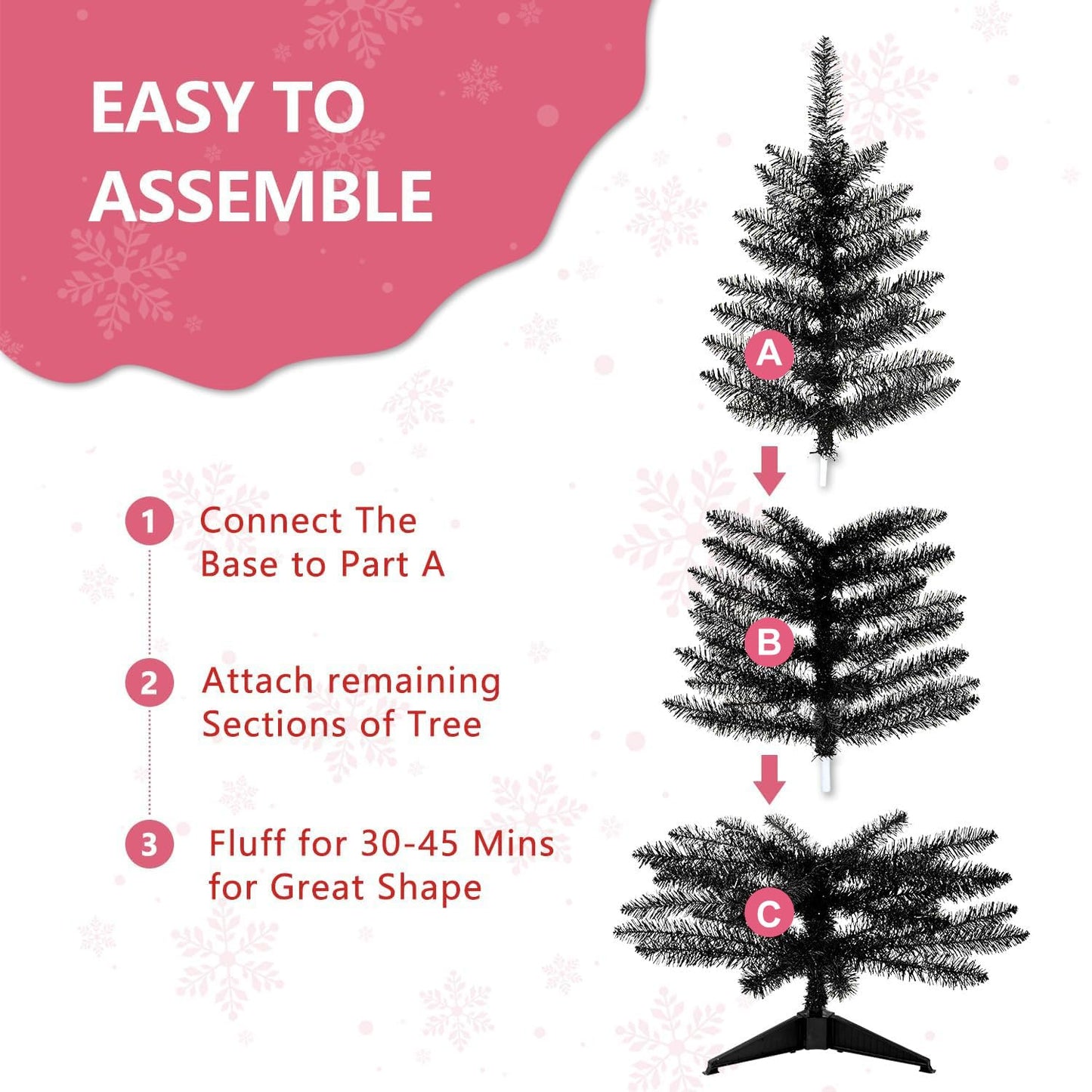 4ft Lighted Artificial White Christmas Tree | Leeheeyee Small Christmas Tree, Not Pre-lit White Tinsel Pine Trees with Lights, Ideal for Home, Office, and Xmas Tree Party Décor