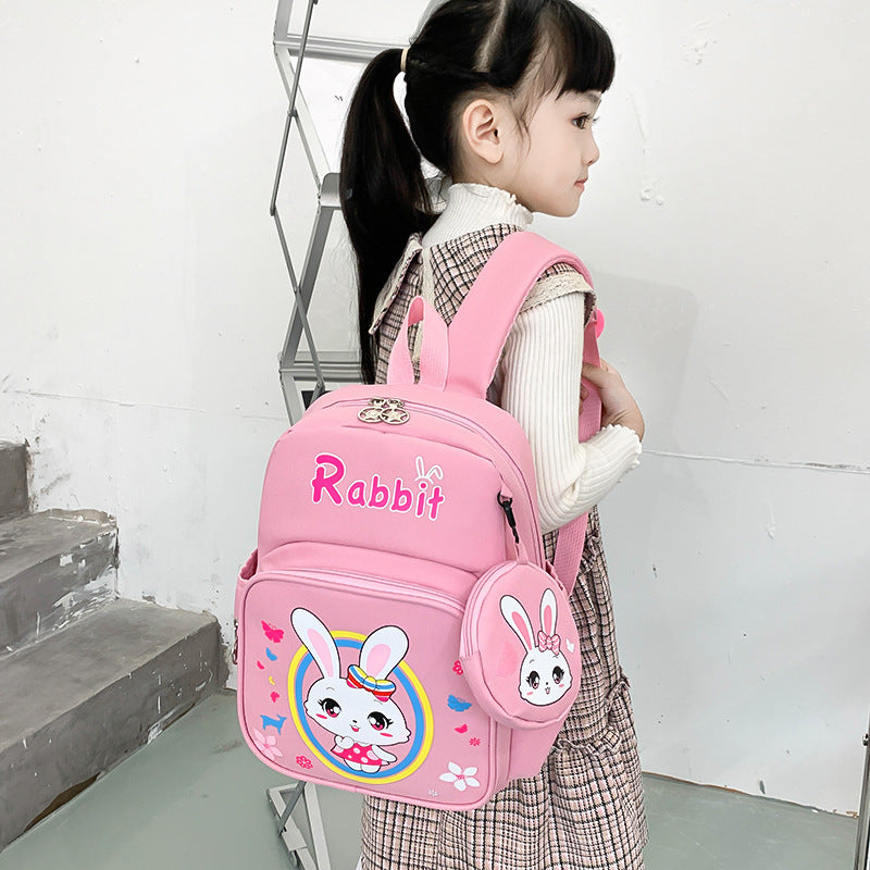 Cute Cartoon Children's Spine Protection With Coin Purse Children's Printed Schoolbag