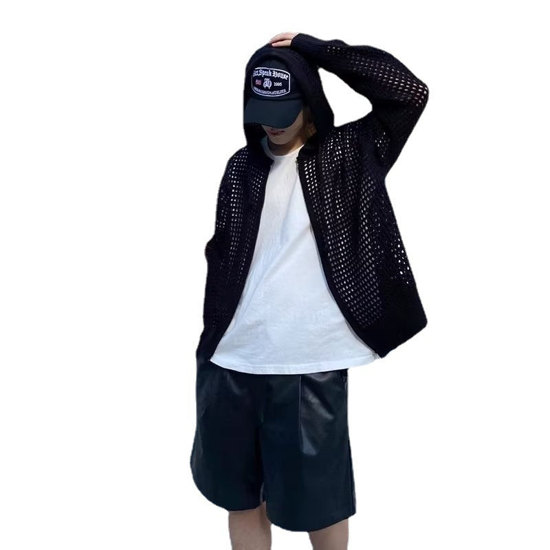 Boys Hooded Breathable Casual Zipper Cardigan Sweater Coat