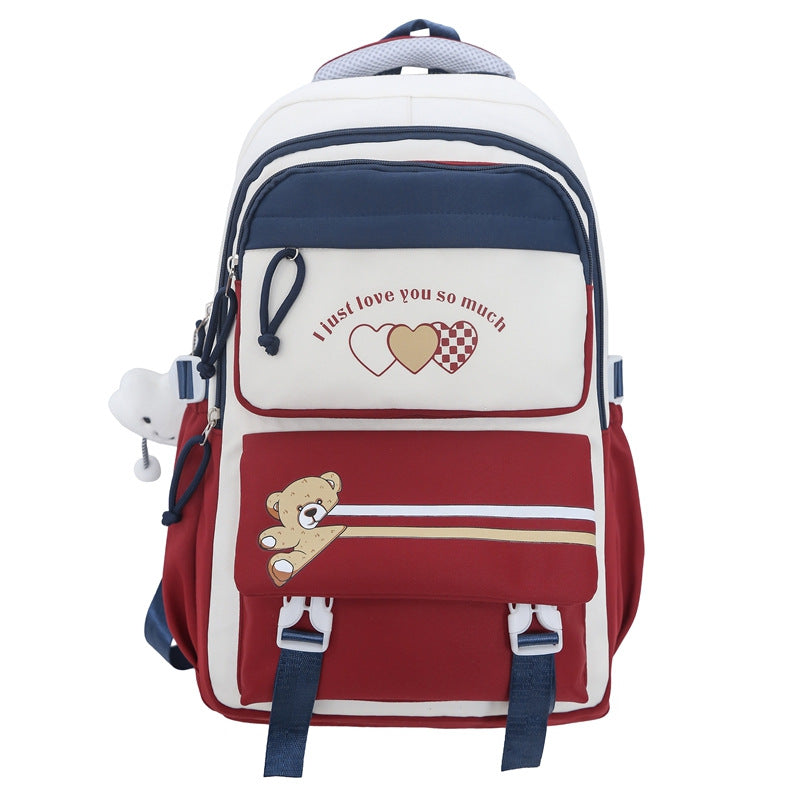 Student Portable Burden Alleviation Middle School High School Girl Large Capacity Backpack