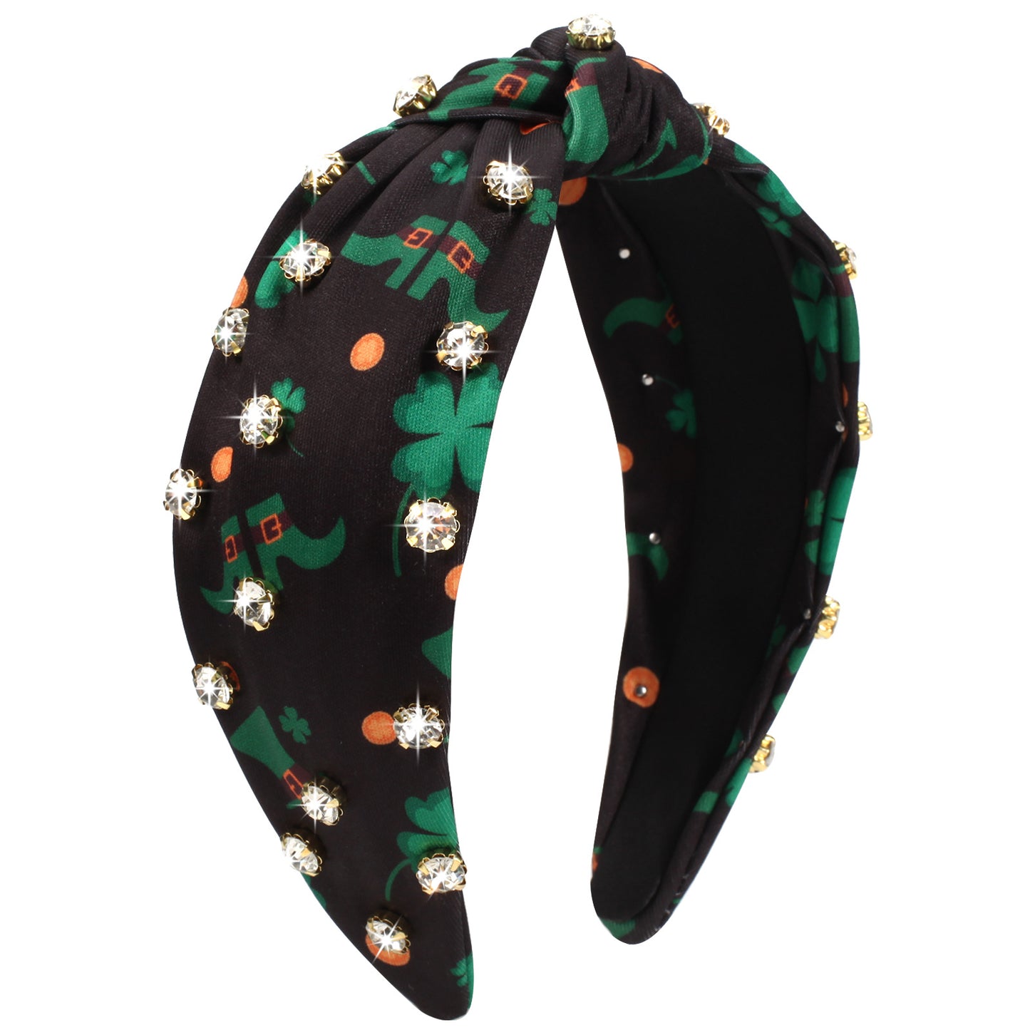 Knotted Irish St Patrick's Day Rhinestone-encrusted Headband