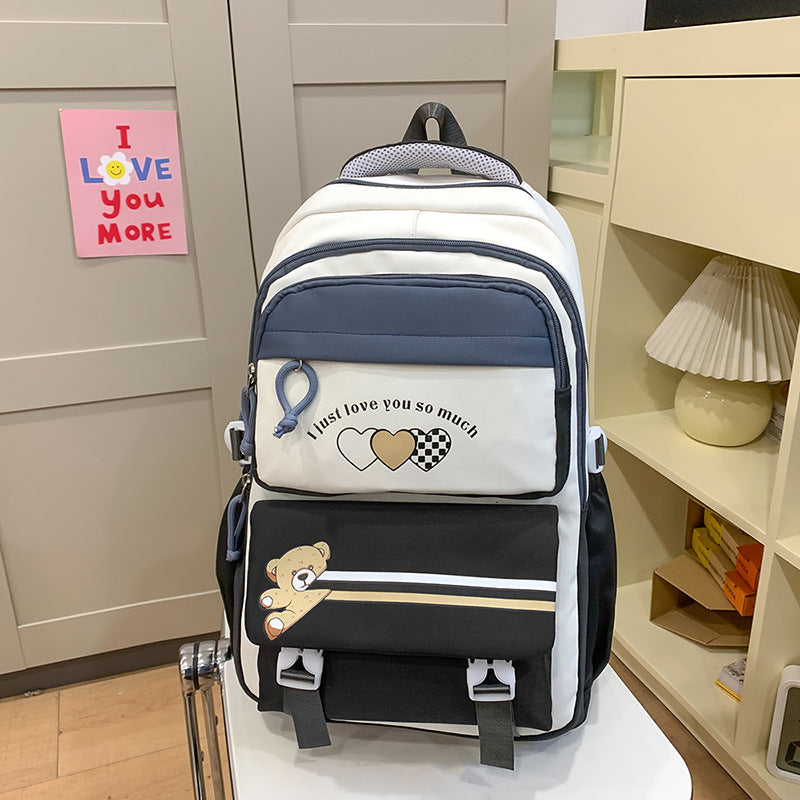 Student Portable Burden Alleviation Middle School High School Girl Large Capacity Backpack