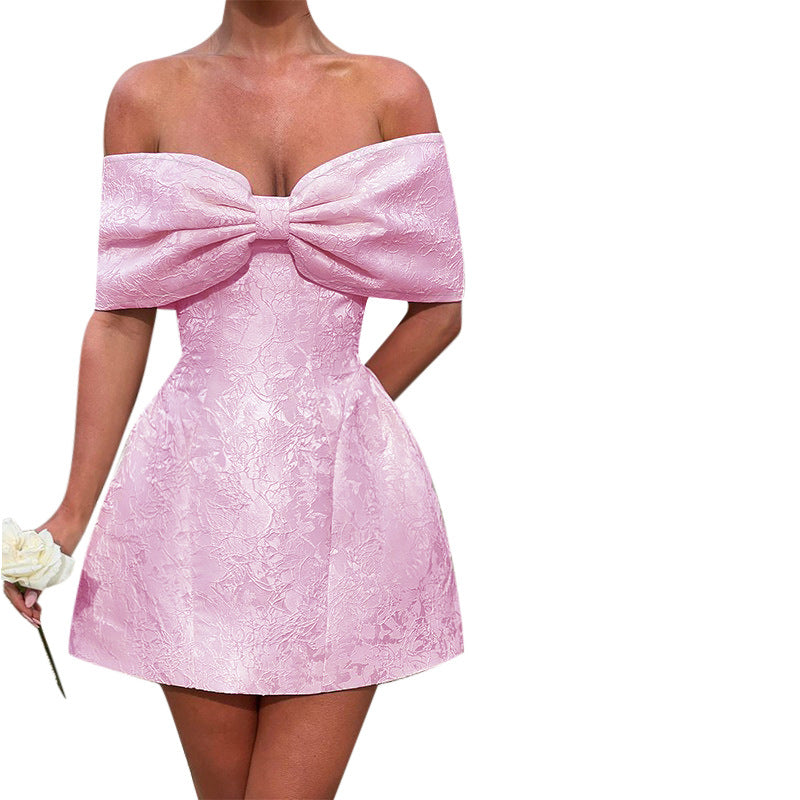 Summer New Sexy Hot Girl Jacquard Tube Top Short Skirt