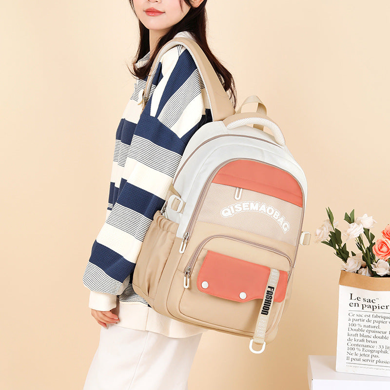 Fashion Color Contrast Leisure Travel Backpack