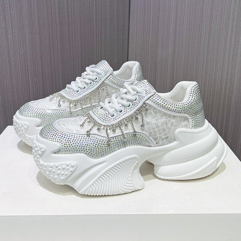 Rhinestone Shoes Female Sequin Platform Sneaker