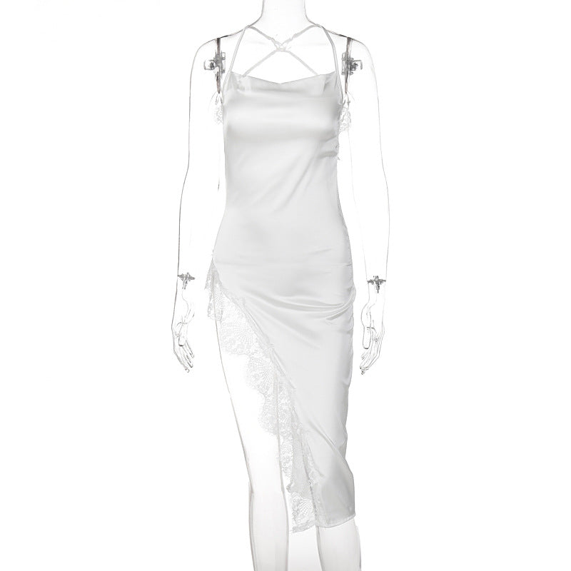 New Summer Fashion Sexy Backless Slim Fit Lace Sling Dress Women