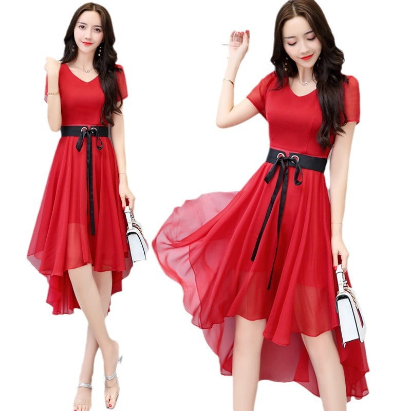 Summer Women's Clothing Slimming Midi Dress