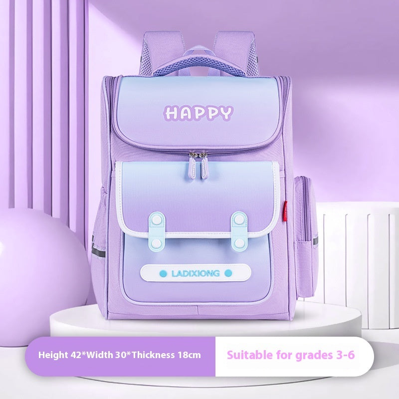 British Style Lightweight And Large Capacity Spine Protection Children's Schoolbag