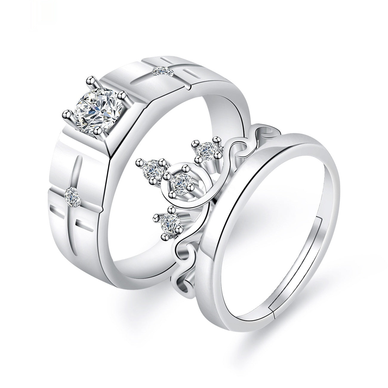 Moissanite Engagement Couple Couple Rings