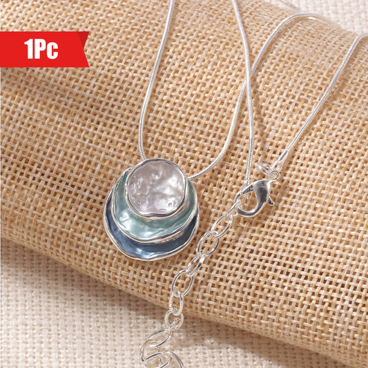 1pc Durable Enamel Zinc Alloy Necklace - Stylish Golden or Silvery Chain, Unisex Design for Men and Women - Ideal Gift for Any Occasion
