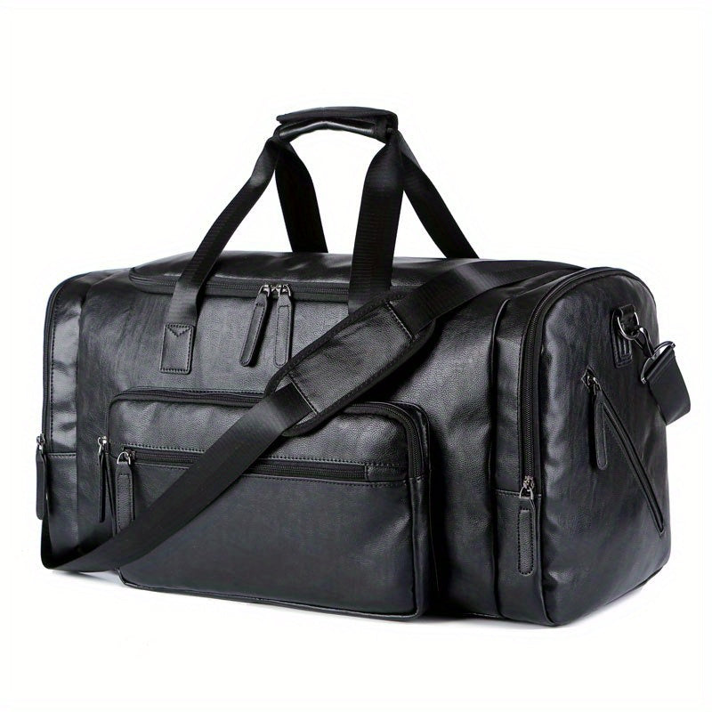 Large Weekend Bag Men Quality PU Leather Travel Carry On Luggage Bag Duffel Handbag Casual Traveling Tote