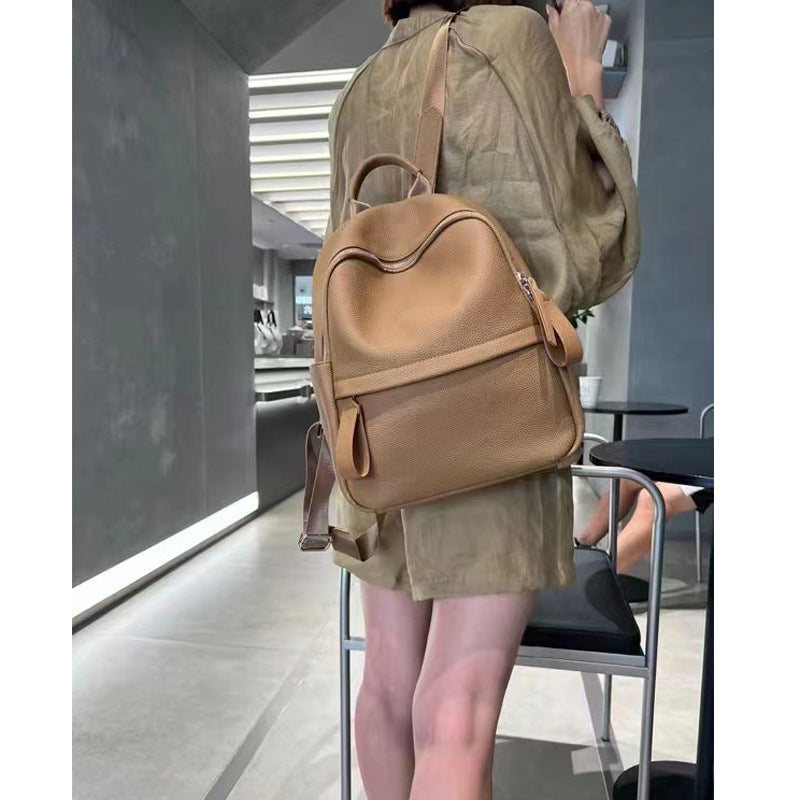 High-grade Baidu Leather Backpack
