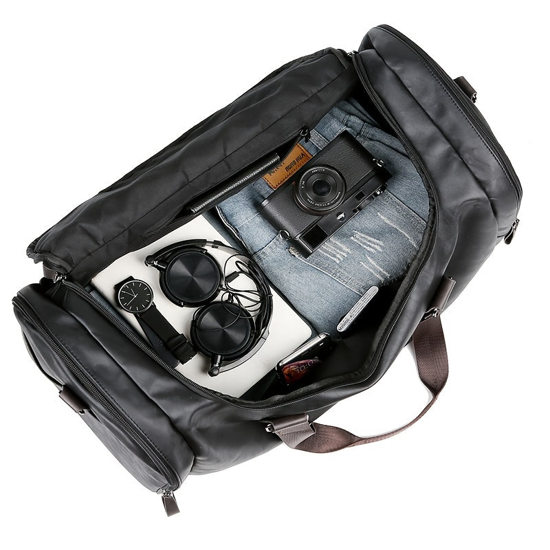 Large Weekend Bag Men Quality PU Leather Travel Carry On Luggage Bag Duffel Handbag Casual Traveling Tote
